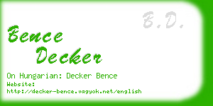bence decker business card